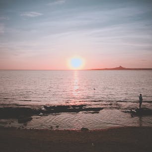 夕日と海：沖縄
