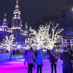 ウィーンの市庁舎広場にあるスケートリンク アイストラウム
ライトアップがキレイ&スケートリンクが広い！！
今日までです💡