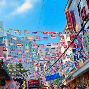 晴れた日の南大門
万国旗が賑やかでした🇰🇷