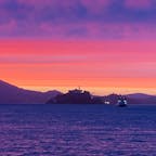 日没後のアルカトラズ島