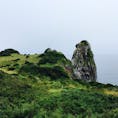 黒崎半島にある
猿岩 ・・玄武岩です。
きれいな海をお猿さんが
見守っているようでした。