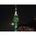 Seoul tower with full moon