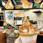 池田市観光案内所
チキチキソフト🍦
チキラーが塩っぽくて
アクセントになってました。
思ったより 美味しい😁