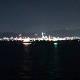 フェリーからの神戸の夜景