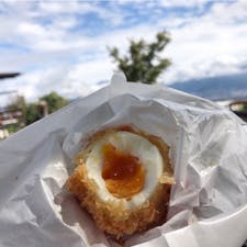 #ほったらかし温泉 #山梨
2018年10月

絶景風呂と並ぶもう１つの醍醐味 #温玉揚げ🥚
とろーり具合としょっぱさが絶妙で大好き😋😋