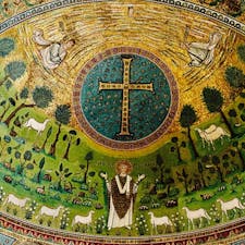 イタリア、ラヴェンナ
サンタポリナーレ・イン・クラッセ聖堂のモザイク