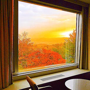 北海道
新富良野プリンスホテル
お部屋の窓の外には、朝日とともに見事な紅葉が広がり、一幅の絵のようでした。ちょうど今頃の時期だったと思います。