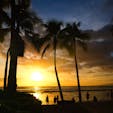 ハワイ ワイキキビーチの夕焼け