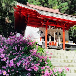 秋田県　田沢湖の近くに鎮座する御座石神社。若さと美しさを保つために龍になったタツ子姫を祀っています。