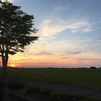 石川県　小松市にて車内から撮った田園風景と夕日♪
日常にある美しい風景に気づけるレセプター、磨いていきます⭐︎