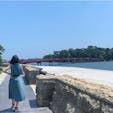 #福浦橋 #松島 #宮城
2019年7月

青い空、青い海、青いワンピース👗
福浦橋だけが赤くて綺麗...🥺🥺