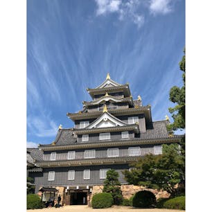 岡山城 台風の空