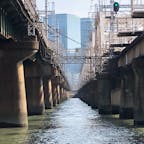 大阪の淀川河川敷から見た梅田方面！