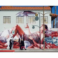 壁画アートが集まるダウンタウン。