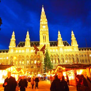 オーストリア🇦🇹ウィーン
市庁舎前クリスマスマーケット🎄
ドイツは11月末からですが、ウィーンはいち早く始まります！