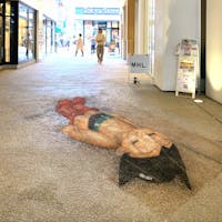 中目黒駅高架下　巨大アトム
3Dチョークアート