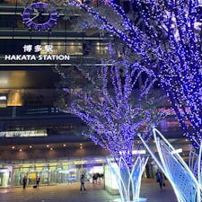 博多駅のイルミネーション
今年は例年より多く人がいる気がする。