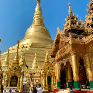 今回初めてミャンマー訪問しました。ミャンマー最大の聖地シュエダゴォン・パヤーの存在感が特に凄かった。全てが「金色仕様」で人を引き寄せる力があり、中央の仏塔を取り巻く回廊を右回りに歩いて網羅すると軽く2〜3時間はかかります。ここで面白かったのが、お参りの際にミャンマー伝統歴の「八曜日」というのを使用していて「何曜日に生まれたか？」というのがとても重要で、自分の生まれた年と月でチャートから数字を割り出します。そこから最終的に自分の「誕生曜日」を見つけ出すと、8つの曜日の星と方角と動物が分かるので、最後にその方角の祭壇にお参りするというもの。因みに私は「南東の火曜の火星のライオン」だったので、そちらの祭壇にお参りしました。