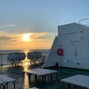 帰りのおがさわら丸から見れた朝焼け