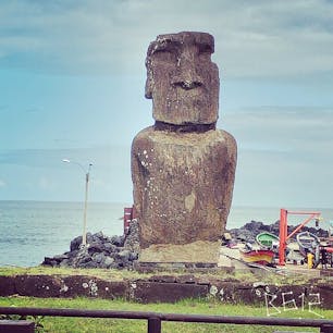 イースター島着いてからの初モアイ。
ハンガロアにて。
