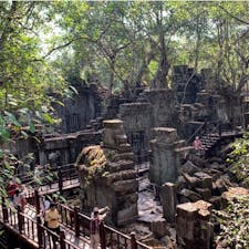 #ベンメリア #シェムリアップ #カンボジア
2020年2月

映画撮影時に設置された動線が唯一の足場👣
調べたところ犬の映画だったけど、なぜここで撮った...笑