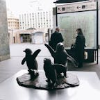 京都駅 
京都水族館のペンギンのオブジェがありました👀