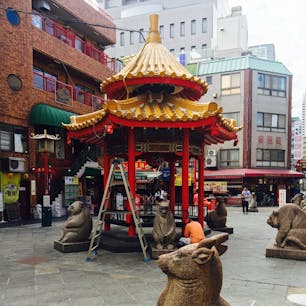 神戸の中華街、開店前
