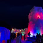 氷濤まつりの夜はライトアップされて綺麗✨
寒すぎて早めに退散してしまいました🤣
防寒対策必須です！