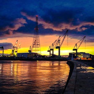 多度津港の夕景