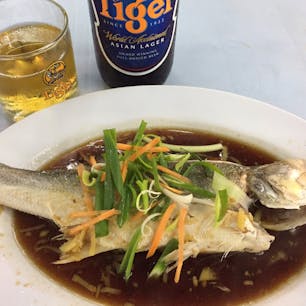 ジョージタウンのホーカーズ。
白身魚の清蒸、¥600ほどでメチャうま。
#マレーシア
#Georgetown