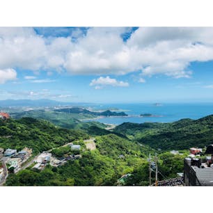 台湾　朝の九分から眺められる景色です。