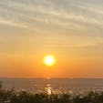 砺波の散居村展望台からの夕日❣️