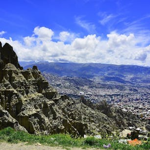 ボリビア、ラパス。
空港へ向かう道すがら。