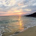 来間島の長崎浜
宮古島より
海に映るオレンジの夕日🍊