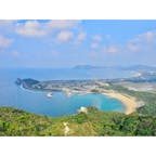 ☝︎立石山から見る景色

湾向こうこと左先端は「芥屋の大門」