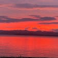 浜名湖❤️珍しく赤い夕焼け