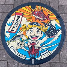 マンホール史上いちばんかわいいと思ったさかなクンのマンホール。館山市の渚の駅たてやまにありました。