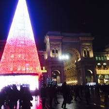 ミラノ　ドゥオーモ広場のクリスマスツリー　19年末撮影