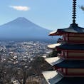 外国の方がたくさんいらっしゃいました。
五重塔と富士山という日本の絶景が撮れるからでしょうね。