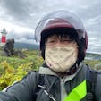 沓形岬（くつがたみさき）灯台
時期は真夏でしたが、寒くて寒くて震えて居ました。ジャンバ－3枚に更に中には雨ガッパを来て居ます。

#全国灯台巡り　#サント船長の写真　#北海道　#灯台