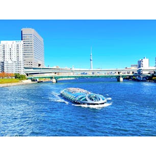 月島　中央大橋　東京スカイツリー