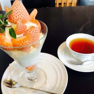 2021.4.18
淡雪（白いちご）パフェと
ダージリンティー