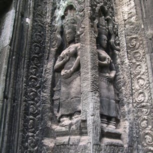 アンコール遺跡　たしかタ・プロム周辺で撮ったと思いますが、正確に覚えていません