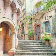 ヨーロッパの古い町並みに来たようでした。
お金がかからないのもいいですね。