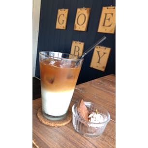 #ヘーゼルナッツラテ

#愛知
#蒲郡
#acoustic book cafebar by