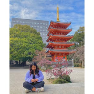 博多駅付近にこんな綺麗な五重塔があることを最近知ったので、行ってみました😊😊