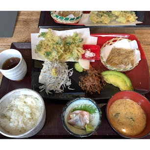 腰越のしらすやさんでランチ。腰越の網元さんのレストランなので、漁に出られないと生シラスはなし。この日は海が荒れてて地魚のお刺身になりました。残念