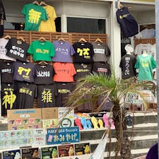 小町通りのお土産Tシャツ屋さん。買う勇気はありませんでした。