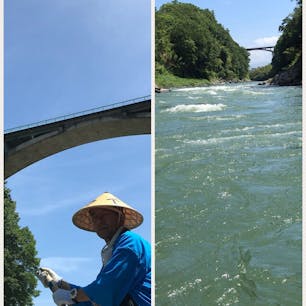 大きな被害を出した豪雨もおさまり、梅雨も明けました。そんな雨の合間のお天気の日7/1に天竜川下りをして来ました。この時の天竜川は穏やかで川の水も冷たく気持ち良かったです。