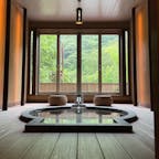 箱根塔ノ沢温泉
山の茶屋

楓のお部屋の半露天風呂。
部屋風呂と思えないくらい広い。そして天気に左右されずに入れるのも良い。